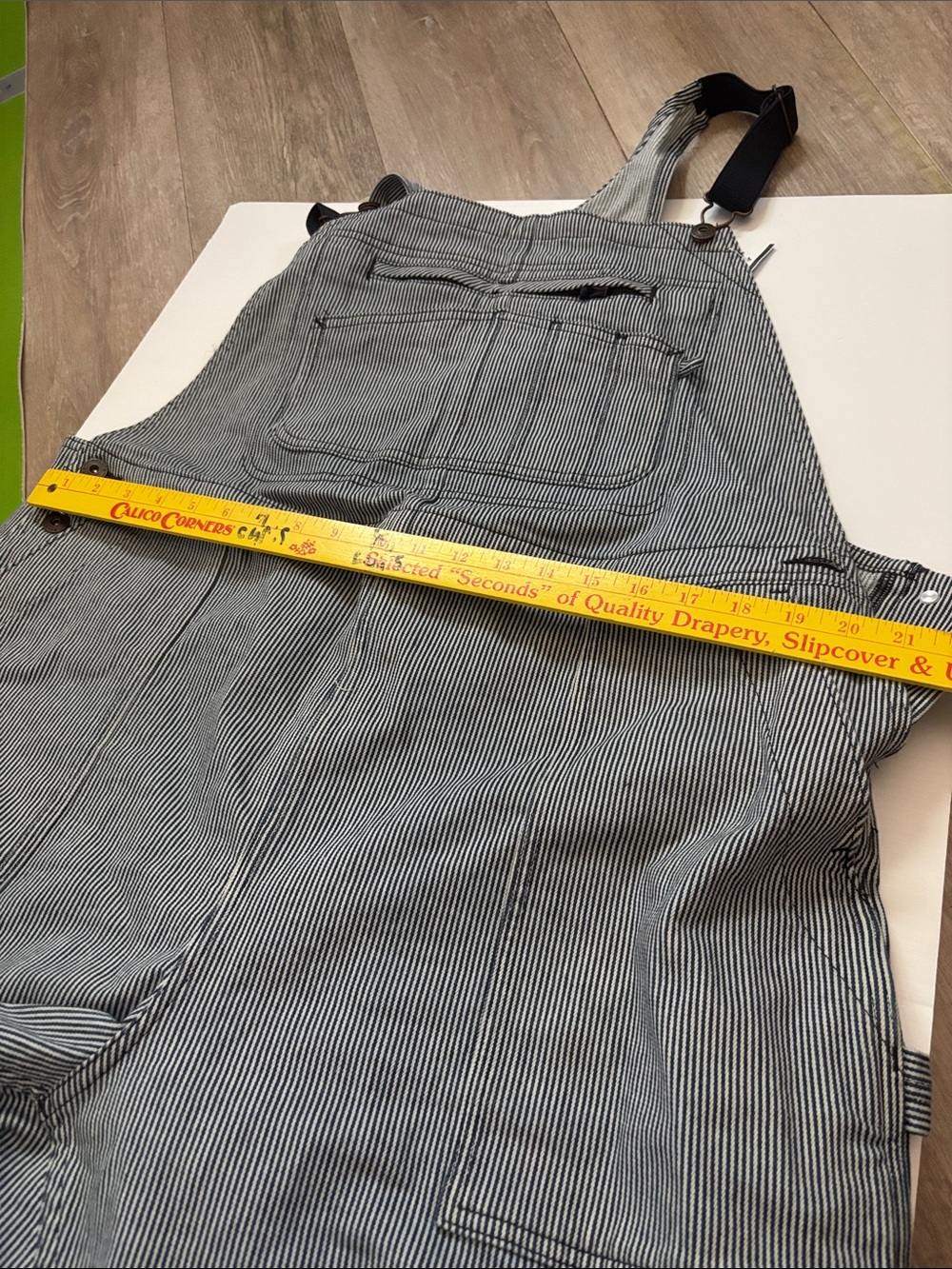 Duluth Trading Co. Blue and White Striped Short Overalls - Picture 4 of 5